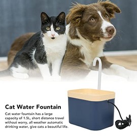 Changor Fuente Agua para Gatos 1,5 L, Material PP, Flujo Circulación Automático Silencioso