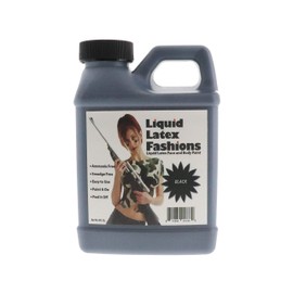 Black 8 Oz - Liquid Latex Body Paint, Ammonia Free No Odor, Easy On and Off, Cosplay Makeup, Creates Professional Monster, Zombie Arts