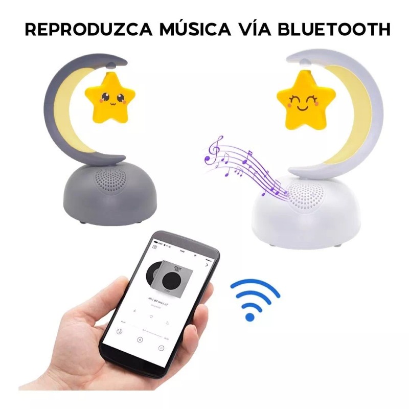 Maíz Bocina Bluetooth Luces Led Recargable Radio Fm Infantil Luna