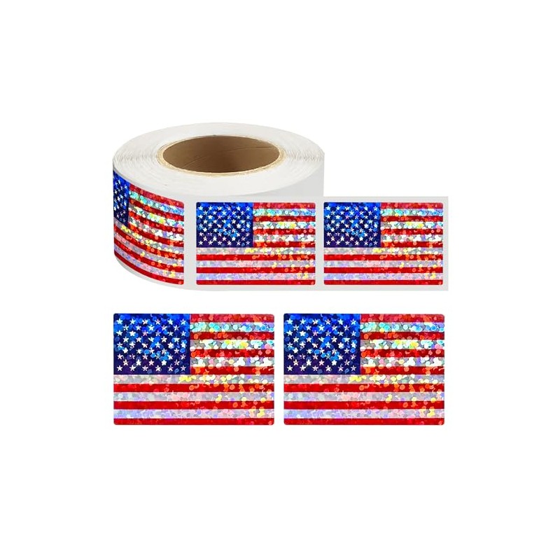 500 Pcs American Flag Stickers,2 * 1in American Flag Decal
