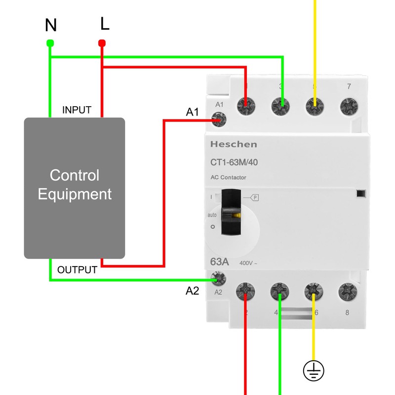 Heschen Modular Household AC Contactor, CT1-63M/40, 63A, 4 Pole, 4NO,