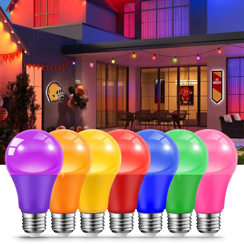 JAHEKS LED Pink Light Bulbs for Outdoor Indoor, 9W(60W Equivalent)