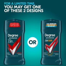 Degree Men Antiperspirant Deodorant Nonstop 72-Hour Sweat and Odor Protection Antiperspirant For Men With Body Heat Activated Technology 2.7 oz