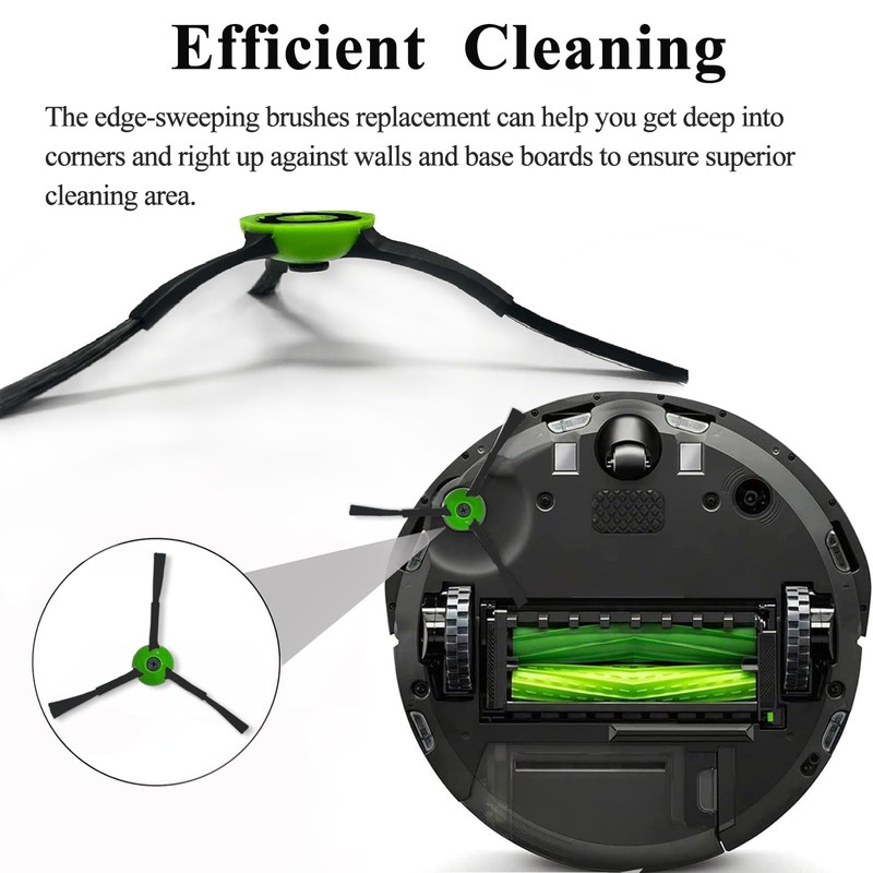 6 Pack Replacement Side Brushes Compatible with iRobot Roomba i