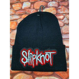 🥁SLIPKNOT ROCK BAND BLACK PATCHED BEANIE