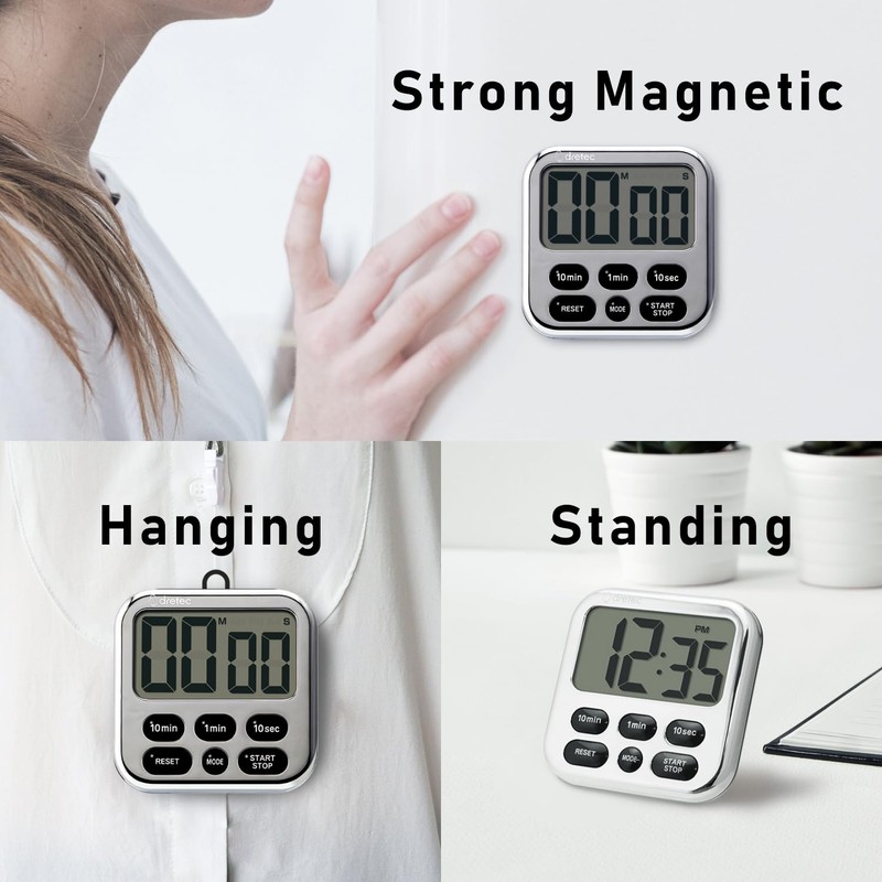 dretec Large Screen Timer, 6 Keys, Various Functions, Switch Clock
