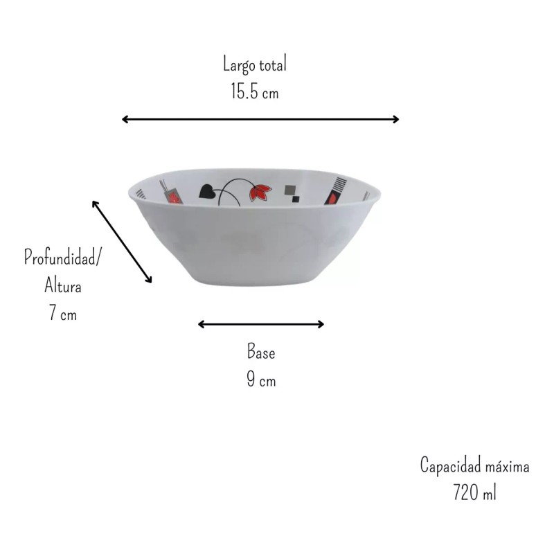 Anforama- Tab and Kit Vajilla Plástico Melamina Cuadrada Chrysan Para