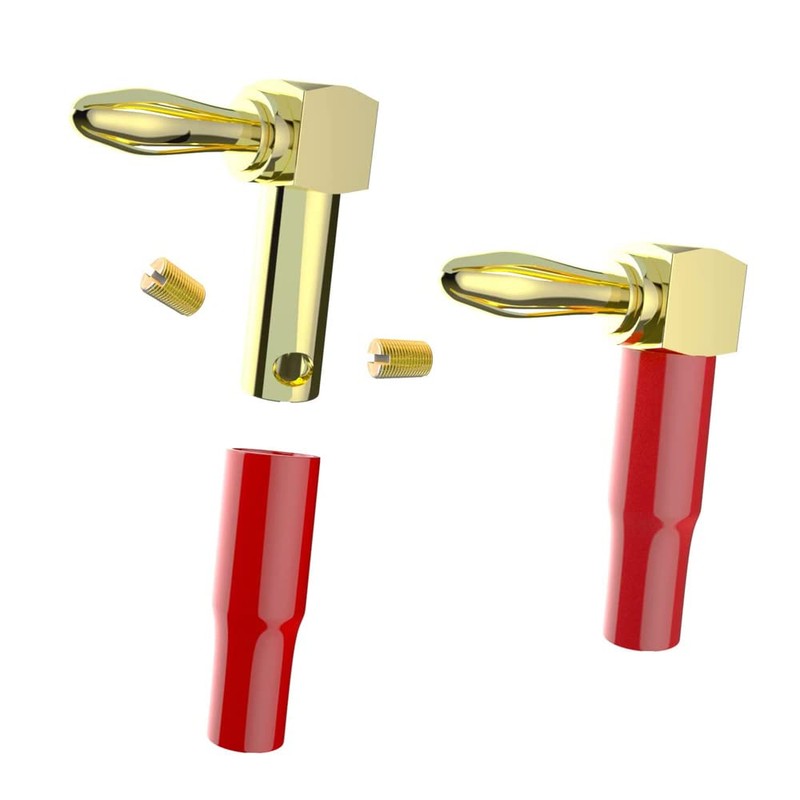 KUYIOHIFI 24K Gold Plated 90 Degree Banana Plugs，Dual Screw Locking