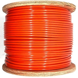 1/8" Coated to 3/16" Diameter, 7x7 Construction, Orange Vinyl Coated Cable (500 ft Reel)