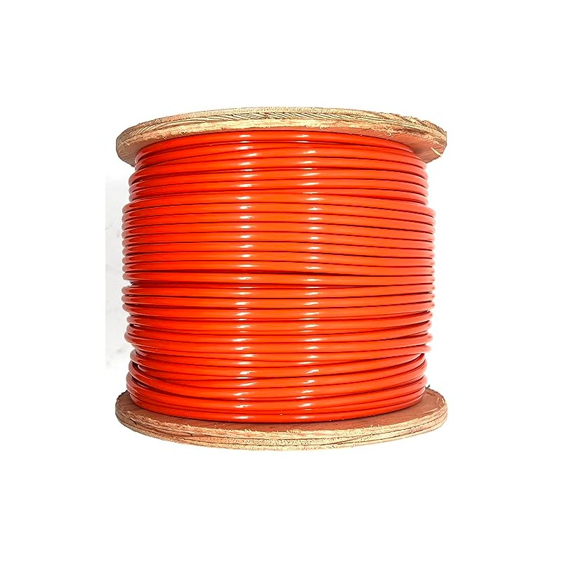 1/8" Coated to 3/16" Diameter, 7x7 Construction, Orange Vinyl Coated