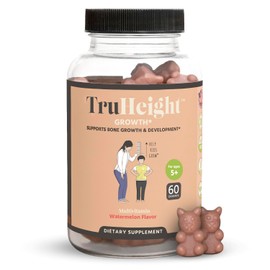 TruHeight Growth Gummies (Watermelon) Tall Nutrition for Natural Growth Supplement for Kids & Teens - Vitamin D, K, Calcium & Ashwagandha, Bone Strength Vitamins D3 K2, Picky Eater, Taller Ages 5+