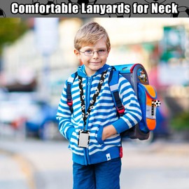 Lanyard with Card Holder, Soft Football Pattern Black Lanyard Comfortable Id Card Holders for Bus School Cruise Ship, with a Black Football Keyring