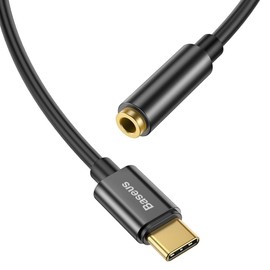 Baseus L54 USB-C Adapter 3.5 mm Female Dac 24 Bit 48 kHz Preto (Catl54-01)
