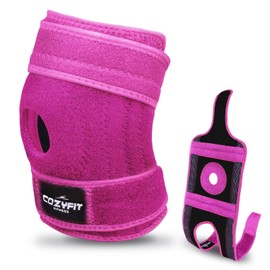 COZYFIT Rodillera Ortopédica con Estabilizadores, Rodilleras Gym, Knee Wraps para Rodilla Gym, Rodilleras de Compresion Deportiva Ideal para Recuperación de Lesiones y Aliviar ACL, LCL, MCL, Artritis (Rosa)