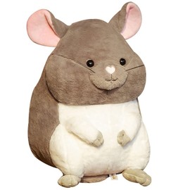 FLOERROYALE Chinchilla Stuffed Animal Plush Toy Soft Anime Mouse Plush Pillow Animal Themed Decorative Doll, Baby Girls and Children's Birthday, Grey,13.78in