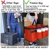 FRESHIE Insulated Food Delivery Bag with Cup Holders/Drink Carriers Premium,