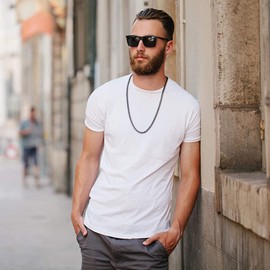 Bestyle Miami Curb Chain Stainless Steel Width 5/7/9/12 mm Cuban Chain Length 45/50/55/60/65/71/76 cm, Stainless Steel, No Gemstone