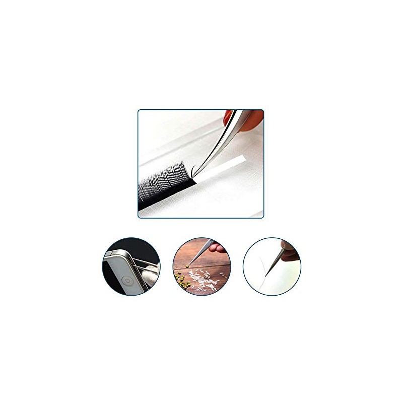 Vetus Tweezer Non-Magnetic Stainless Steel Curved Slant Tip Eyelash Eyebrow