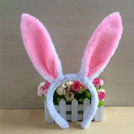 NUOBESTY 6 Pieces Rabbit Ears Headband Plush Ears Headband Rabbit Hair Band Headdress for Children Girls Carnival Easter Bunny Costume Party Decoration