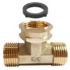 Joywayus 3/4 GHT Threaded Brass Swivel Pipe Fitting Tee T