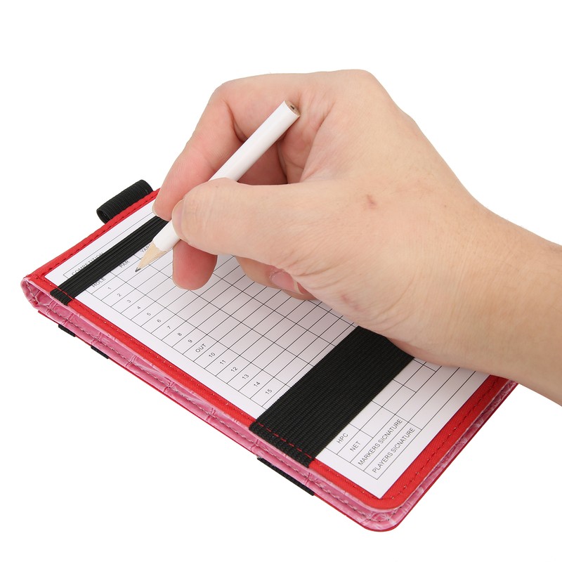 Golf Scorecard Holder PU Leather Scoring Book Golf Score Card