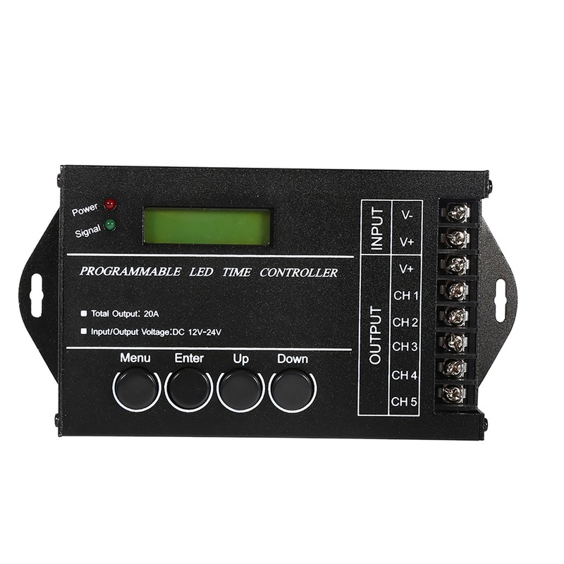 DC12/24V 20A Programmable LED Time Controller 5 Channels Color Adjustable
