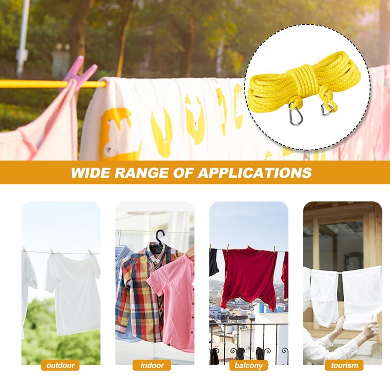 Washing Line Rope 15m Polyester Rope 8mm Clothes Line Multipurpose