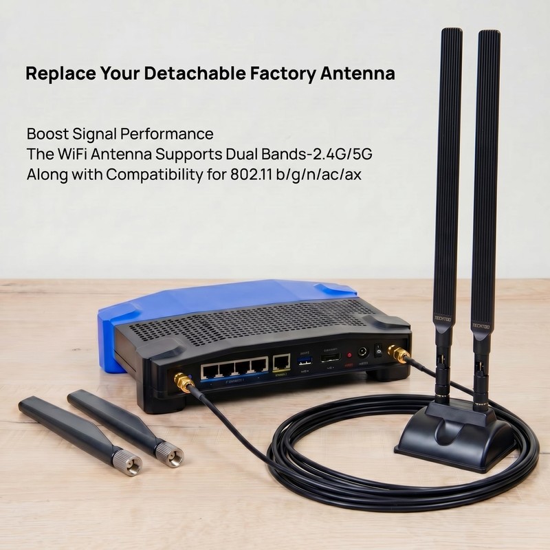 TECHTOO WiFi Antenna 12dBi Dual Band 2.4GHz 5GHz RP-SMA WiFi