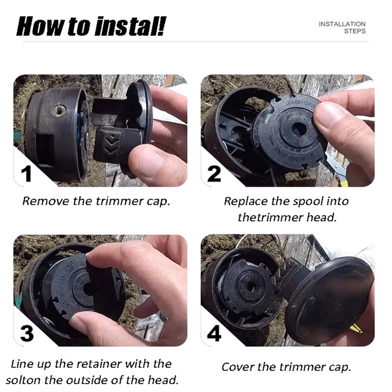 Wzenclave 5pcs Replacement Trimmer Spool Compatible with Hyper Tough,Weed Eater