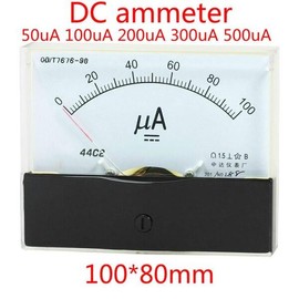 호환 44C2-A DC 0-50uA 100uA 포인터 유형 마이크로 암페어 미터 클래스 1.5 아날로그 전류계 패널 게이지 [03 0-200uA] Compatible 44C2-A DC 0-50uA 100uA Pointer Type Micro Ammeter Class 1.5 Analog Current Meter Panel Gauge [03 0-200uA]