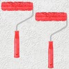 2pcs 7'' Texture Roller Sleeve Wall Texture Stencil Brush Pattern