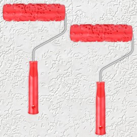 2pcs 7'' Texture Roller Sleeve Wall Texture Stencil Brush Pattern Paint Roller Classic Rubber Embossed Paint Rollers Pattern Decor DIY Paints for Thick Slurry Elastomeric Coatings Not Paints Rollers