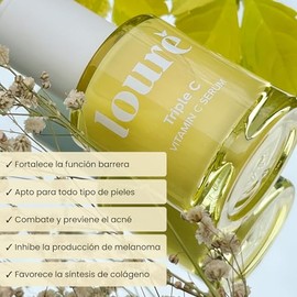 louré - Triple C I Suero Facial de Vitamina C + Ácido Hialurónico I Potente Aclarador de Manchas I Aporta Luminosidad y Rejuvenece la Pie...