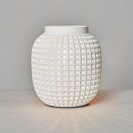 LITECRAFT Kerry Table Lamp Pierced Vessel Styled Ceramic E14 Base - White