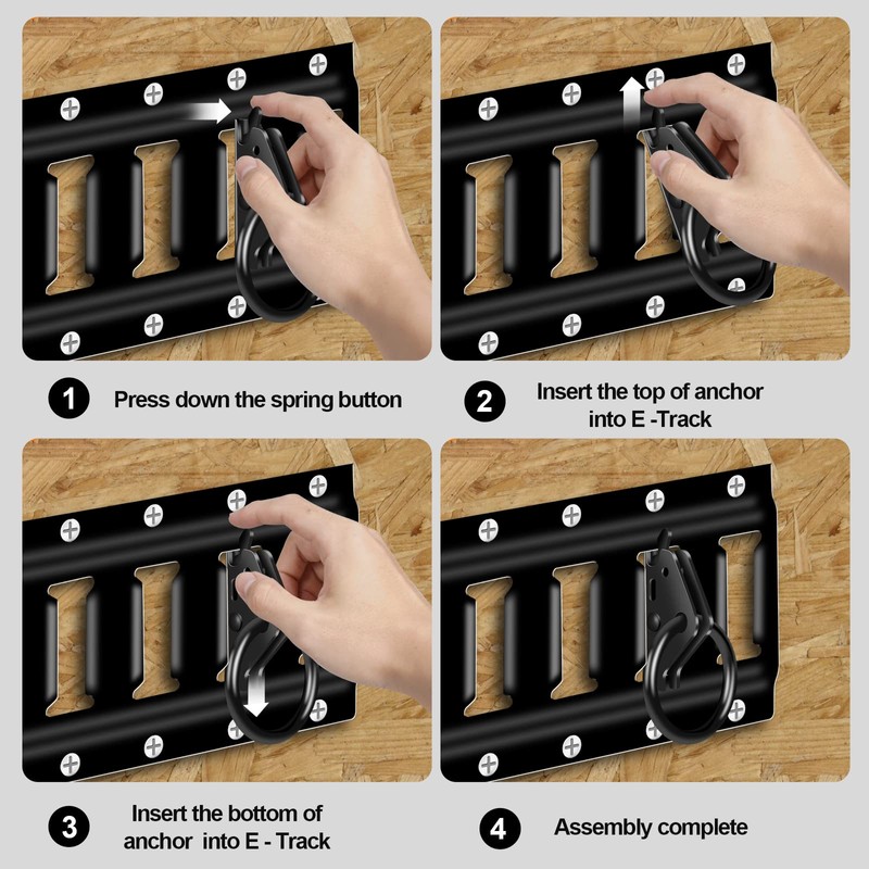 Onesnt 12 Pack E-Track O-Ring Tie-Down Anchors for Secure Motorcycles,
