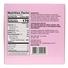 Giant Chocolate Flavored Hearts, Sweet Anniversary Treat for Girlfriend, 2.11 Ounces (Pack of 6)