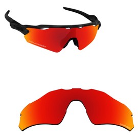 Alphax Fire Red Optimized Polarized Engraved Replacement Lenses for Oakley Radar EV Path OO9208