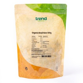 Trend Organic Brazil Nuts: Wholesome Snacking for Adults and Kids, Baking, and Nutrient-Rich Recipes - High Fibre, High Protein - Certified Organic, Vegan, Non-GMO, No Preservatives, Raw, 500g
