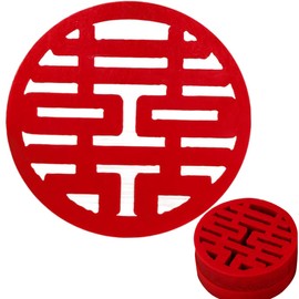 HannaFires 30PCS Traditional Round Mini Double Happiness Wedding Decorations - Chinese Style Room Decor, Great Gift Traditional Celebrations,Wedding Supplies.