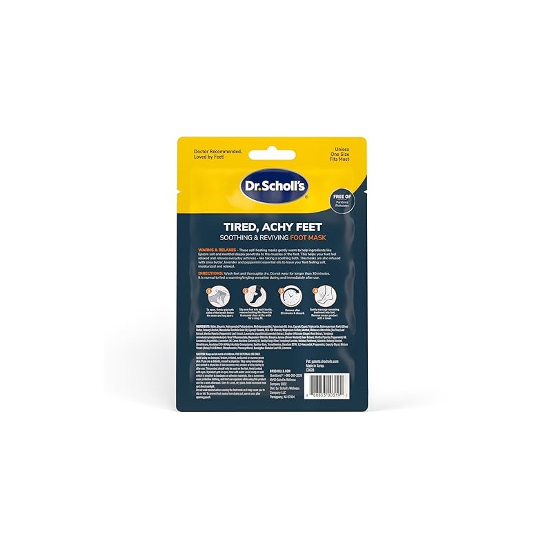 Dr. Scholl's Máscara de Pies Autocalentable con Manteca de Karité,