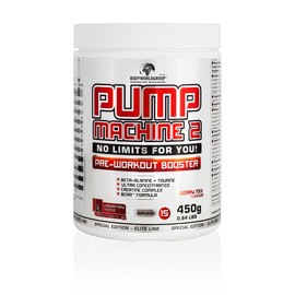 BWG Pump Machine 1, Pre Workout Booster (mit Koffein), Special Edition - Elite Line (mit Dosierlöffel) Cherry Fresh Geschmack - 800g Dose