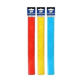 3XTallon 12" Transparent Bendy Flexible Ruler School Office Work - Randomly Supply