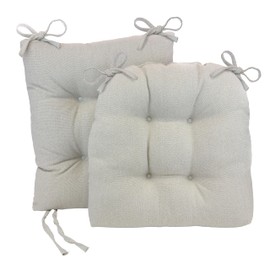 Klear Vu Rumba Outdoor Rocking Chair Cushion Set for Patio and Garden Furniture, Premium Water-Repellent Woven Fabric, Chemical-Free, Made in The USA, 4" Thick Seat and Back Pads with Ties, Natural