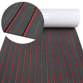 HZCHIONE EVA Foam Non-Slip Boat Decking Flooring 94x45, Faux Teak Boat Marine Carpet Boat Floor Self-Adhesive Foam Boat Floor Mat Rolls Sheet for Motorboat RV Yacht Kayak Sea Deck Helm Pad