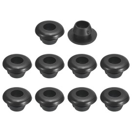 sourcing map 48 Pcs Rubber Grommets, 6mm ID 8mm Drill Hole Double Sided Hollow Firewall Hole Plugs Round Electrical Wiring Gasket, Black