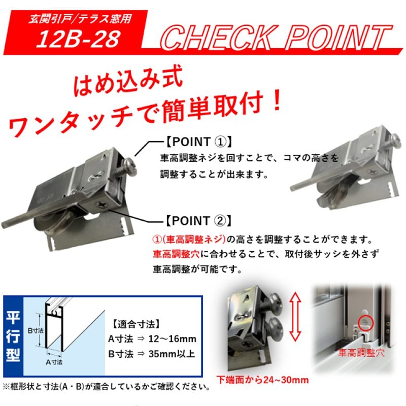 Producing Home Sale Sashes 戸車 12b28 1 Pack