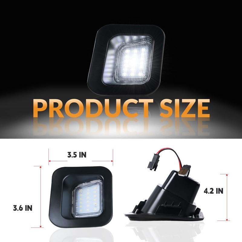 DERMOKA LED License Plate Lights with Metal Retainer Clips For