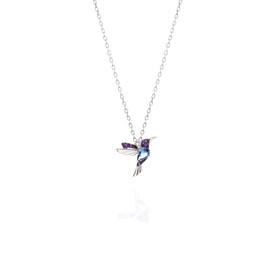 Einzelstück Necklace with Bird Pendant 925 Sterling Silver Zirconia, Gold, Cubic Zirconia