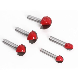 Saipor 5-Piece 8 mm Shank Round Nose Cove Core Box Milling Cutter Carbide Router Bit Hollow Groove Cutter Ball Cutter Woodworking Milling Cutter (Diameter 12/16/19/22/25.4 mm)