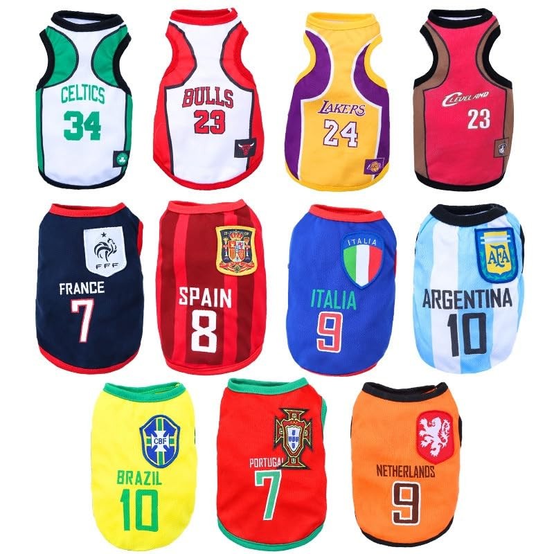 RIOSTUDIO Dog Clothes, Spring, Summer, Tank Top, Cool Soccer Uniform,